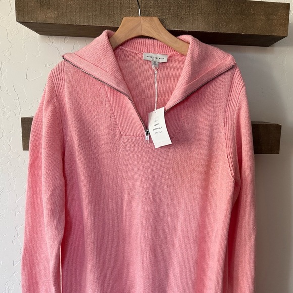 Free Assembly|Bubblegum pink sweater knit midi dress,half zip•Cotton,wool blend• - Picture 6 of 13